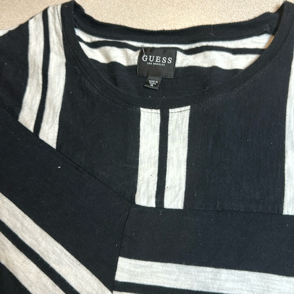 Guess Jeans Los Angeles Vintage Y2K Shirt Embroidered Logo Striped Size Medium